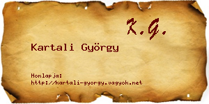 Kartali György névjegykártya
